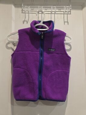 Patagonia Purple Fleece Vest with Blue Trim - Kids